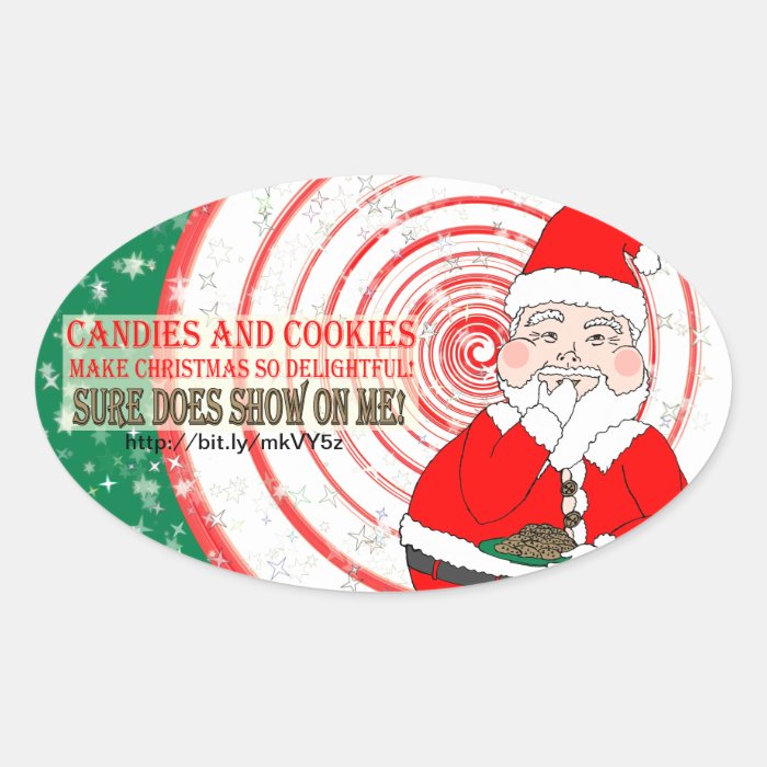 Candies and Cookies Funny Christmas Santa Stickers