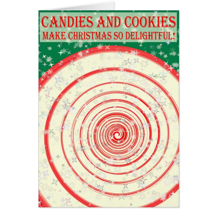 Candies and Cookies Funny Santa Christmas Card