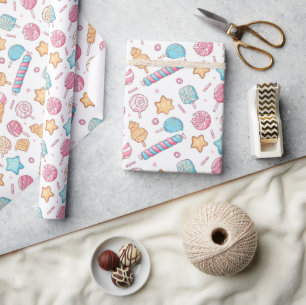 Candies and Ice Cream Christmas Wrapping Paper