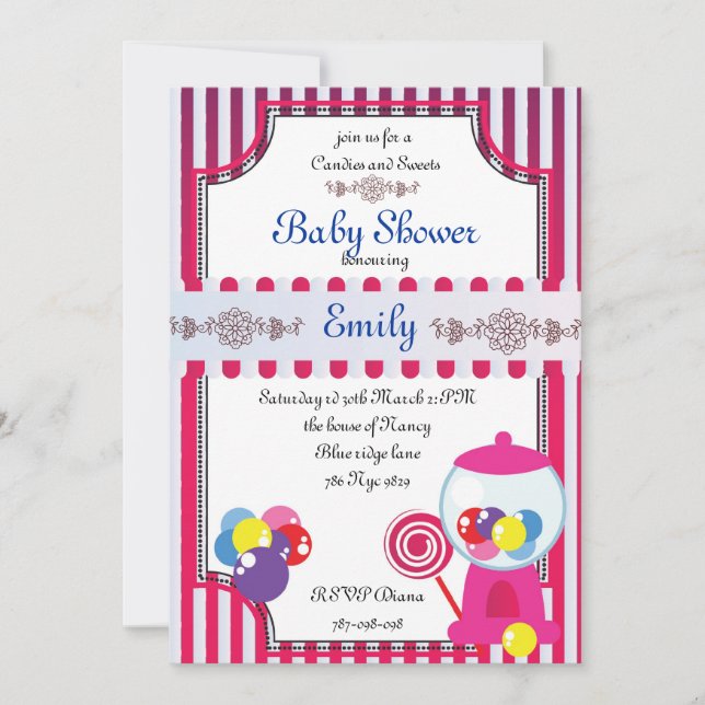 Candies and Sweets Baby Shower invitation (Front)