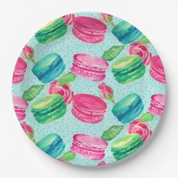 Candies & Macarons Paper Plates by JLBIMAGES at Zazzle