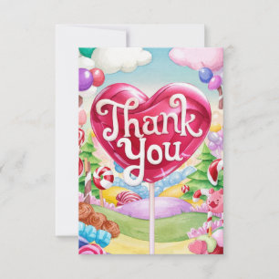 Candies Scoops Candyland thank you card 