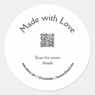 candle add q r code business  classic round sticker