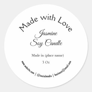 candle add q r code business classic round sticker