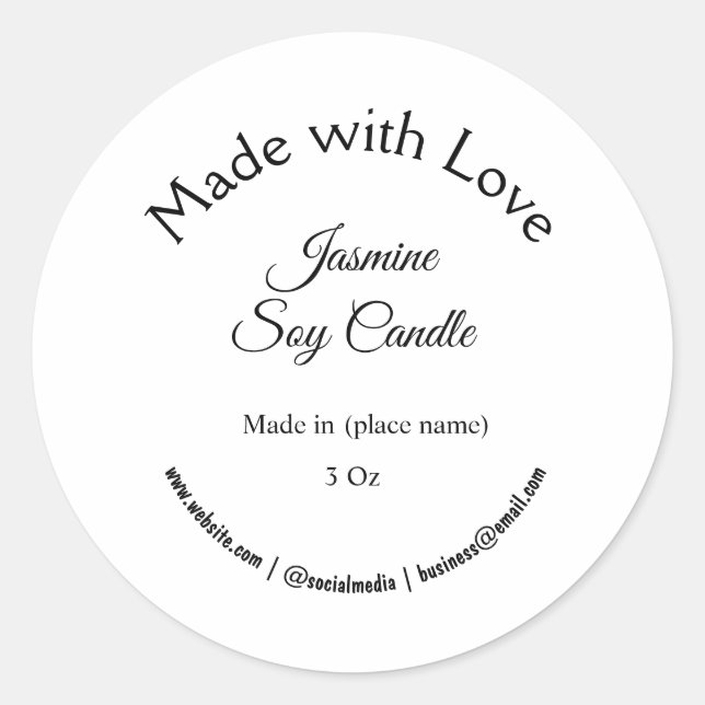 candle add q r code business  classic round sticker (Front)