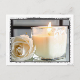 Candle and Rose Postcard