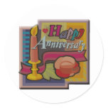 CANDLE ANNIVERSARY T CLASSIC ROUND STICKER