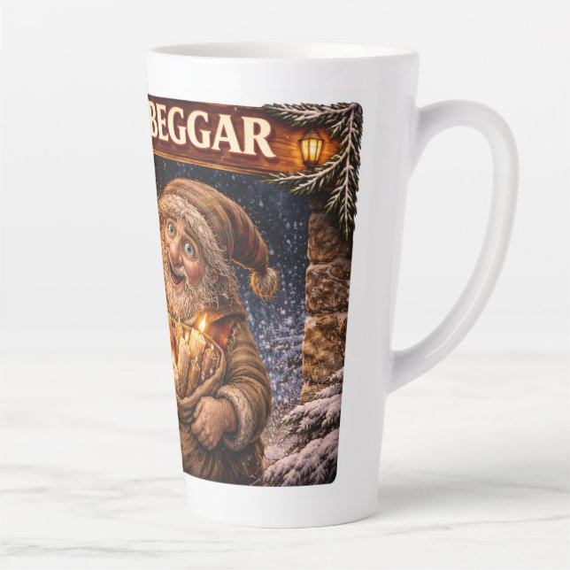 Candle Beggar Icelandic Yule Lad Latte Mug (Right)