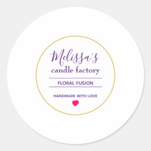 candle biz template classic round sticker