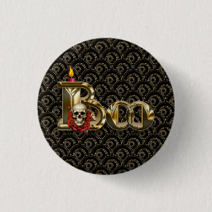 Candle Boo Halloween Button
