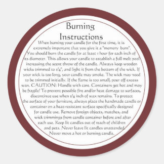 Candle Burning Warning Labels
