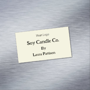 Candle business add name company website email det card magnet