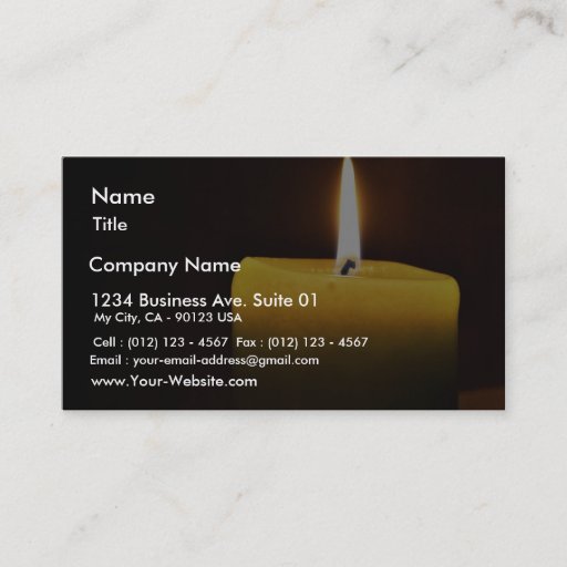 Customizable Candle Business Card Templates