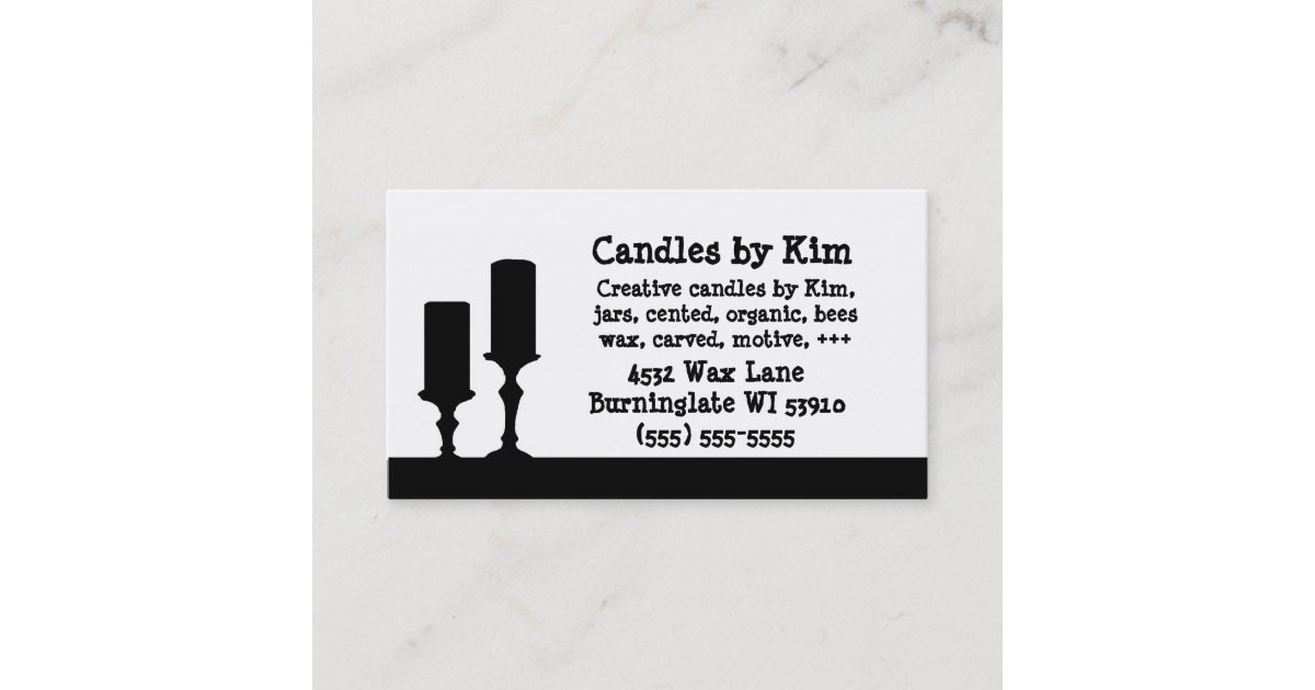 Candle business cards Zazzle