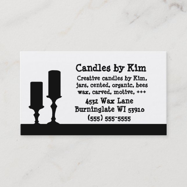Candle business cards (Front)