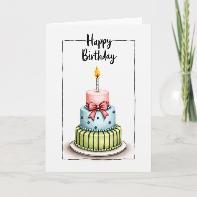Candle Cake Wishes Card (Front)