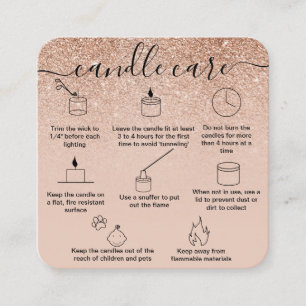 Candle Care Card Thank You Card Add Your Logo