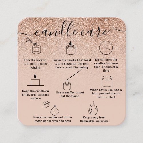 Candle Care Card Thank You Card Add Your Logo