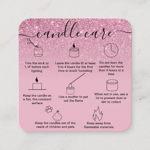 Candle Care Card Thank You Card Add Your Logo