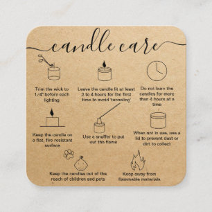 Candle Care Card Thank You Card Add Your Logo