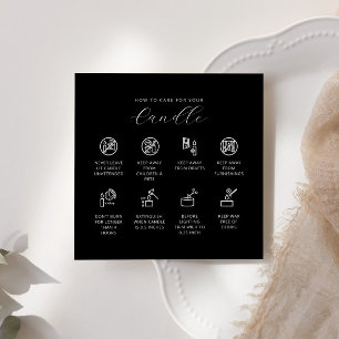 Candle Care Card Thank You Card Instruction Card