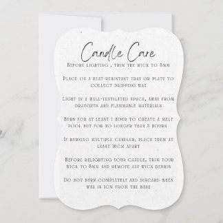 Candle care cards for your business