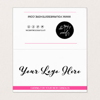 Candle Care & Customer Thanks Folded Business Card