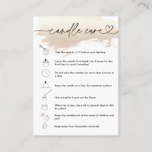 Candle Care Instructions Card Add Your Logo Simple