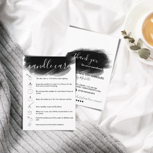 Candle Care Instructions Card Add Your Logo Simple