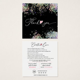 Candle Care Instructions & Customer Thank You Card