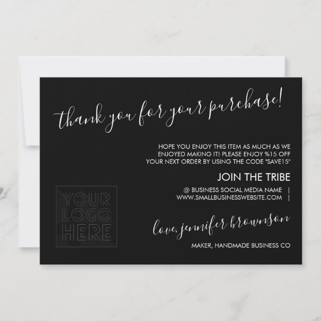 Candle Care Instructions Tips Thank You Card