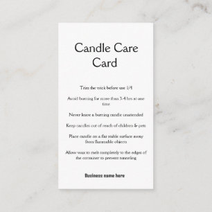 Candle care instructions wax melt add q r code bus enclosure card