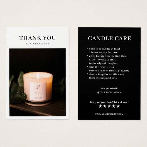 Candle Care Photo Thank You Card