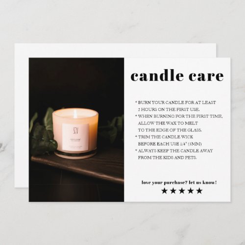 Candle Care Photo Thank You Card