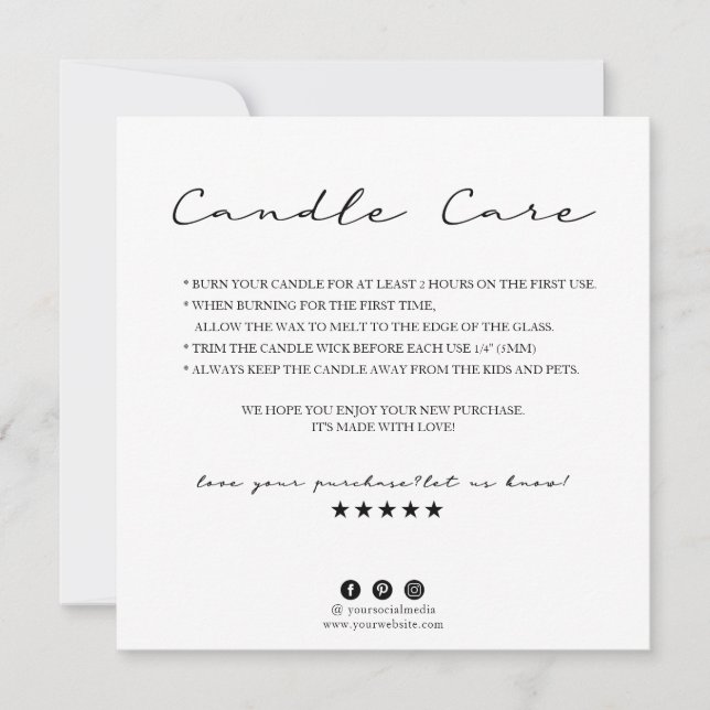 Candle Care Thank You Card (Front)