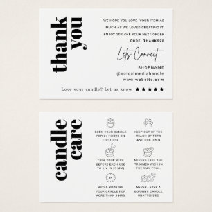Candle Care Thank You Card