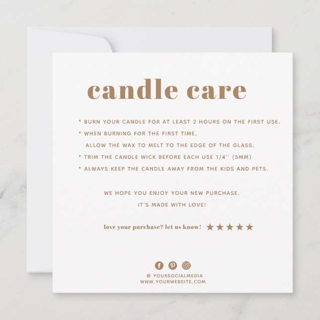 Candle Care Thank You Card (Front)