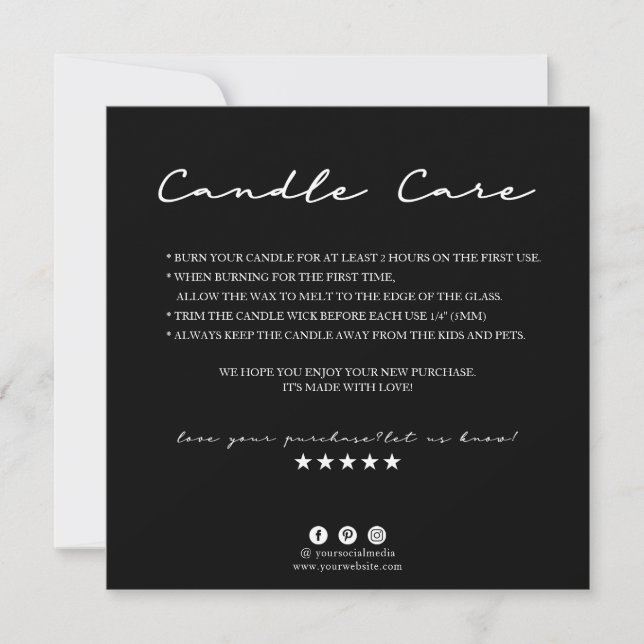 Candle Care Thank You Card (Front)