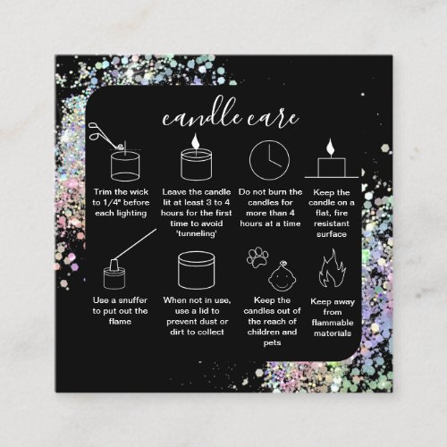 Candle Care Thank You Card Add Your Logo Holograph