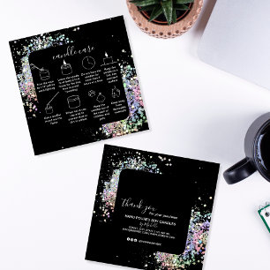 Candle Care Thank You Card Add Your Logo Holograph
