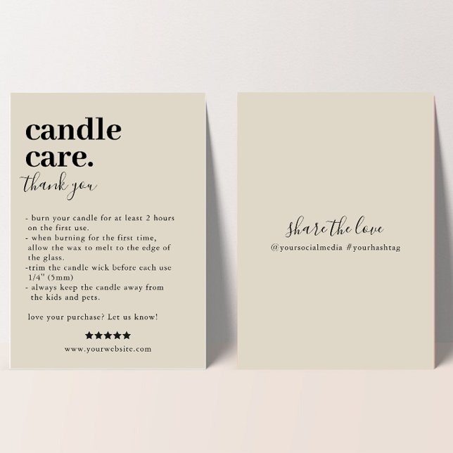 Candle Care Thank you Packaging Card (Creator Uploaded)