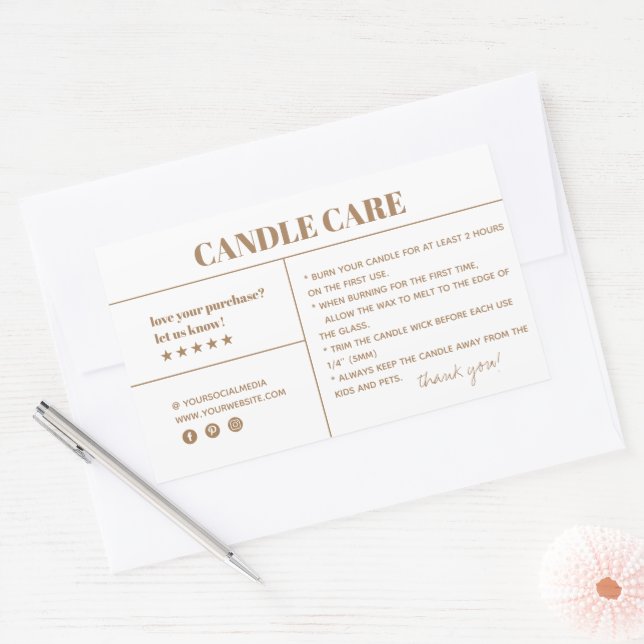 Candle Care Thank You Packaging Sticker (Envelope)