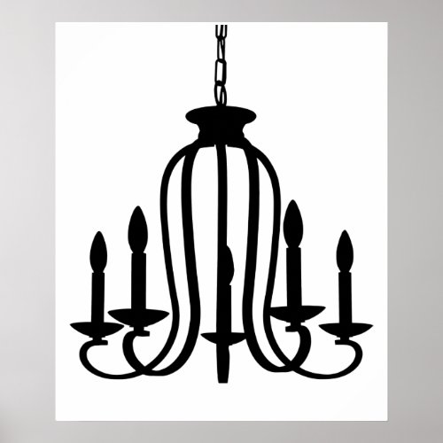 candle Chandelier Lighting silhouette still life Poster