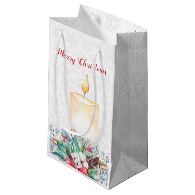 Candle &  Christmas Decoration Small Gift Bag (Front Angled)