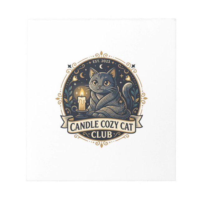 Candle Cozy Cat Cat Dad Gift Idea - Candle Cozy Ca Notepad (Front)