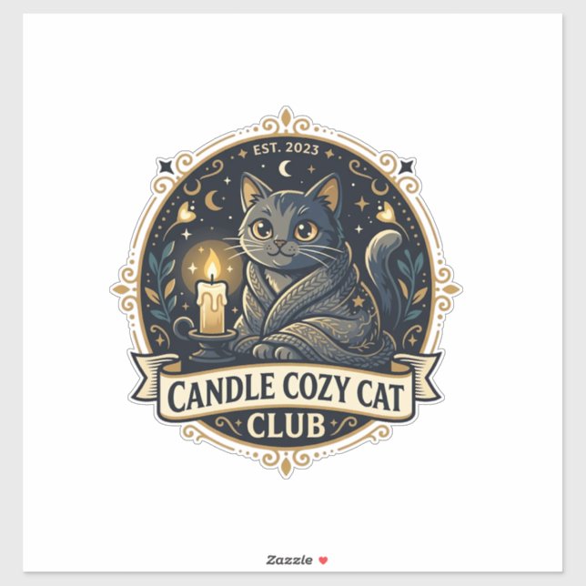 Candle Cozy Cat Cat Dad Gift Idea - Candle Cozy Ca Sticker (Sheet)