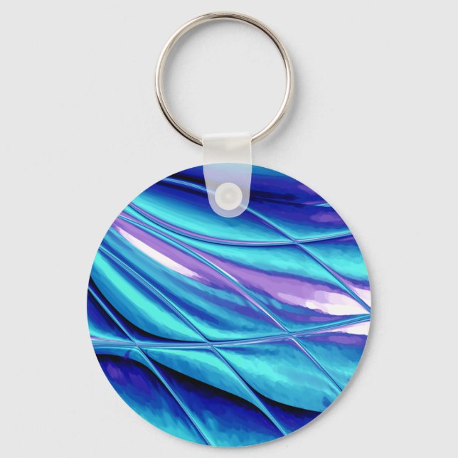 Candle Creation Blue Abstract Keychain (Front)