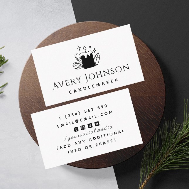 Candle & Crystal Jewel Candlemaker Classic White Business Card (Creator Uploaded)