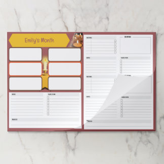 Candle Custom Name Planner Tracker Organizer Sheet Paper Pad