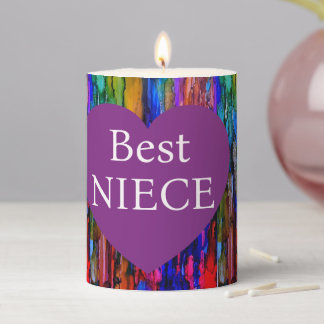  candle decorative with original art best niece